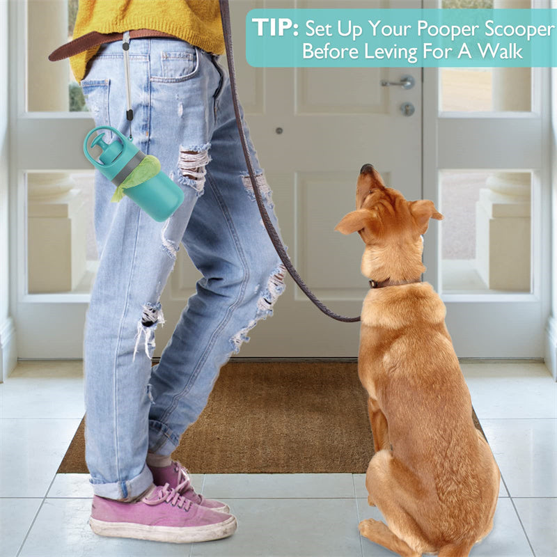 Poop Scoop - Dog Pooper Scooper With Built-in Poop Bag Dispenser