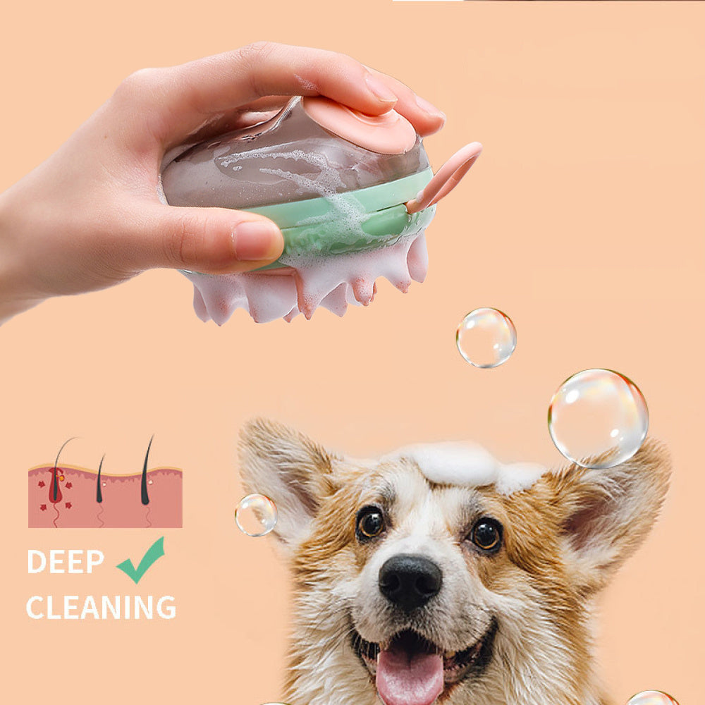 Massage Clean - Massage Shampoo Soap Dispensing Grooming Brush
